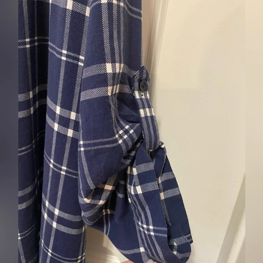 torrid Navy and White Plaid Shirt Dress